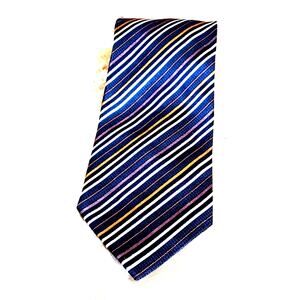 Harve' Benard Silk Striped Tie 60" Black Gold Bronze 60" 0197